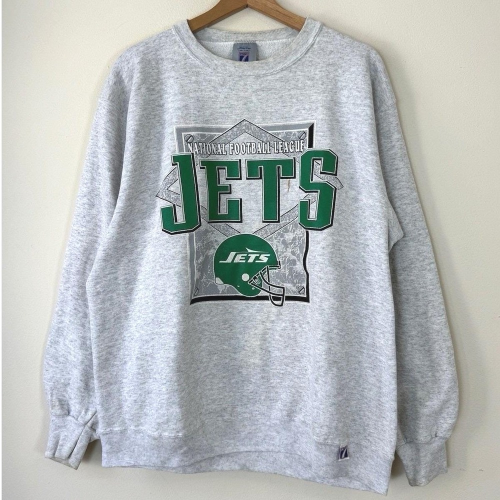 Vintage 90's New York Jets NFL Logo 7 Team Gray Sweatshirt